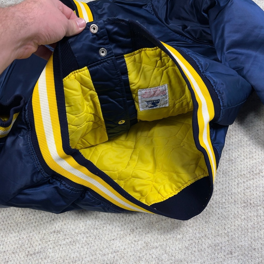 Vintage West Virginia Mountaineers Jacket Men XL Starter Satin Bomber  80s WVU‎ - Picture 10 of 16